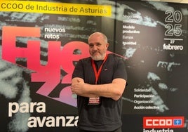 Nacho Requena, secretario general de CC OO de Industria, en el congreso en el que salió elegido.