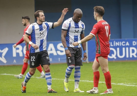 Josín y Babin, en el partido del Real Avilés ante la Gimnástica en el Suárez Puerta.