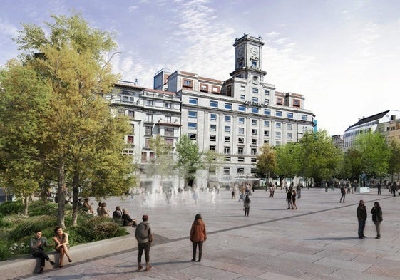 Una infografía elaborada por el Ayuntamiento muestra la futura reforma de la plaza de la Escandalera.