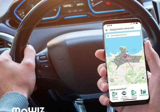 Imagen de la aplicación Mowiz, con la que se puede abonar la ORA en Gijón.