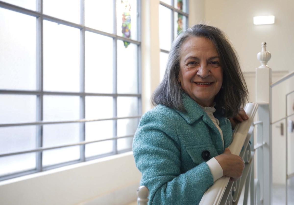 Elvira Suárez, en la Escuela de Comercio.