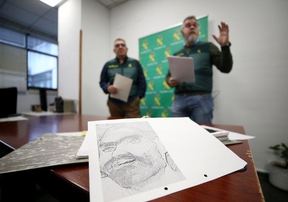 El retrato de 'Luisín', con la guardia civil.