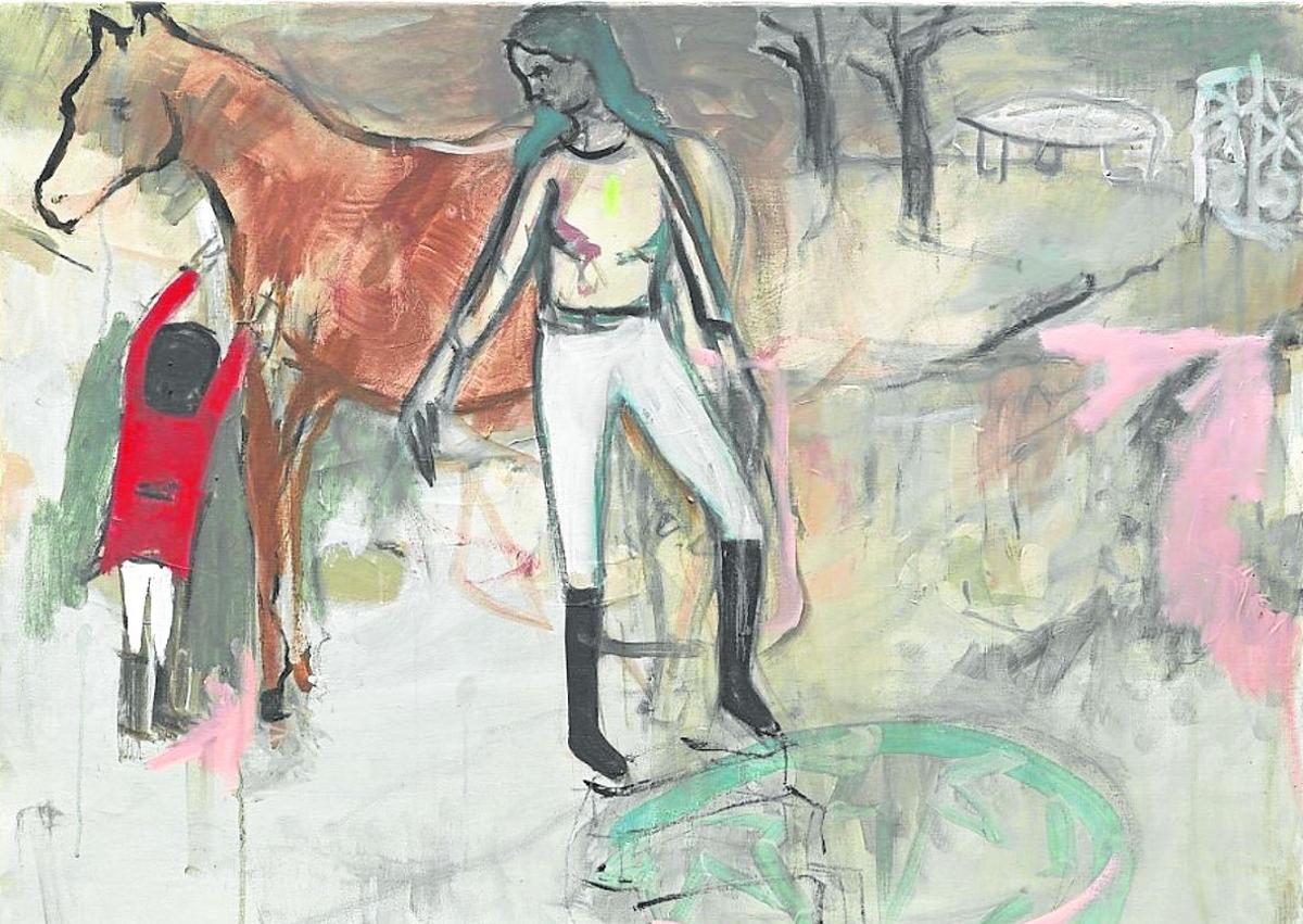 Imagen secundaria 1 - 'A un sótano', óleo sobre lienzo, 65x41, 2021. 'Concilio', óleo sobre lienzo, 45x38, 2024. La artista. Breza Cecchini, en el Bellas Artes.