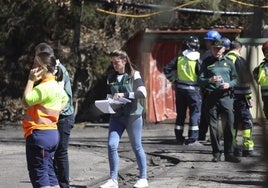 Accidente en la mina de Cerredo el pasado lunes.