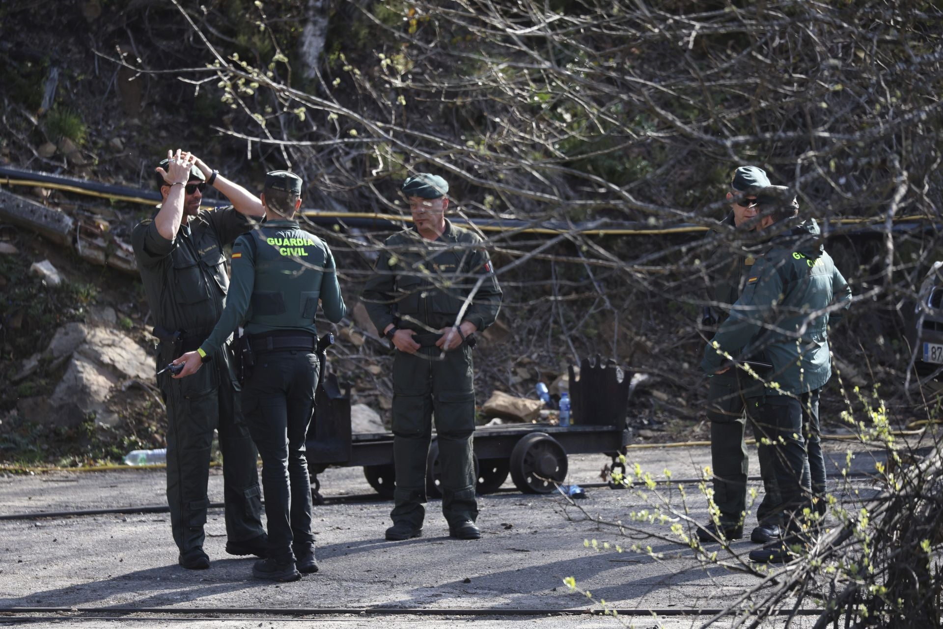 Las imágenes de la inspección de la Guardia Civil en la mina de Cerredo