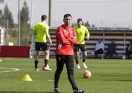 Asier Garitano, entrenando en Mareo esta semana.