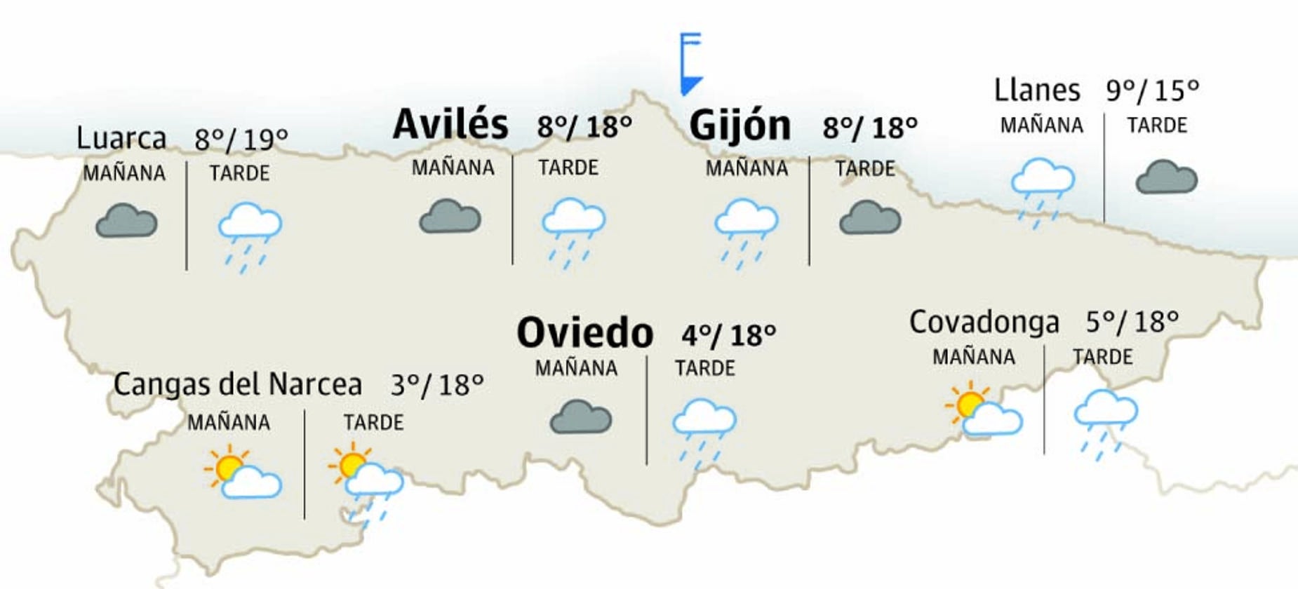 El tiempo en Asturias: esta es la previsión para este jueves 17 de abril