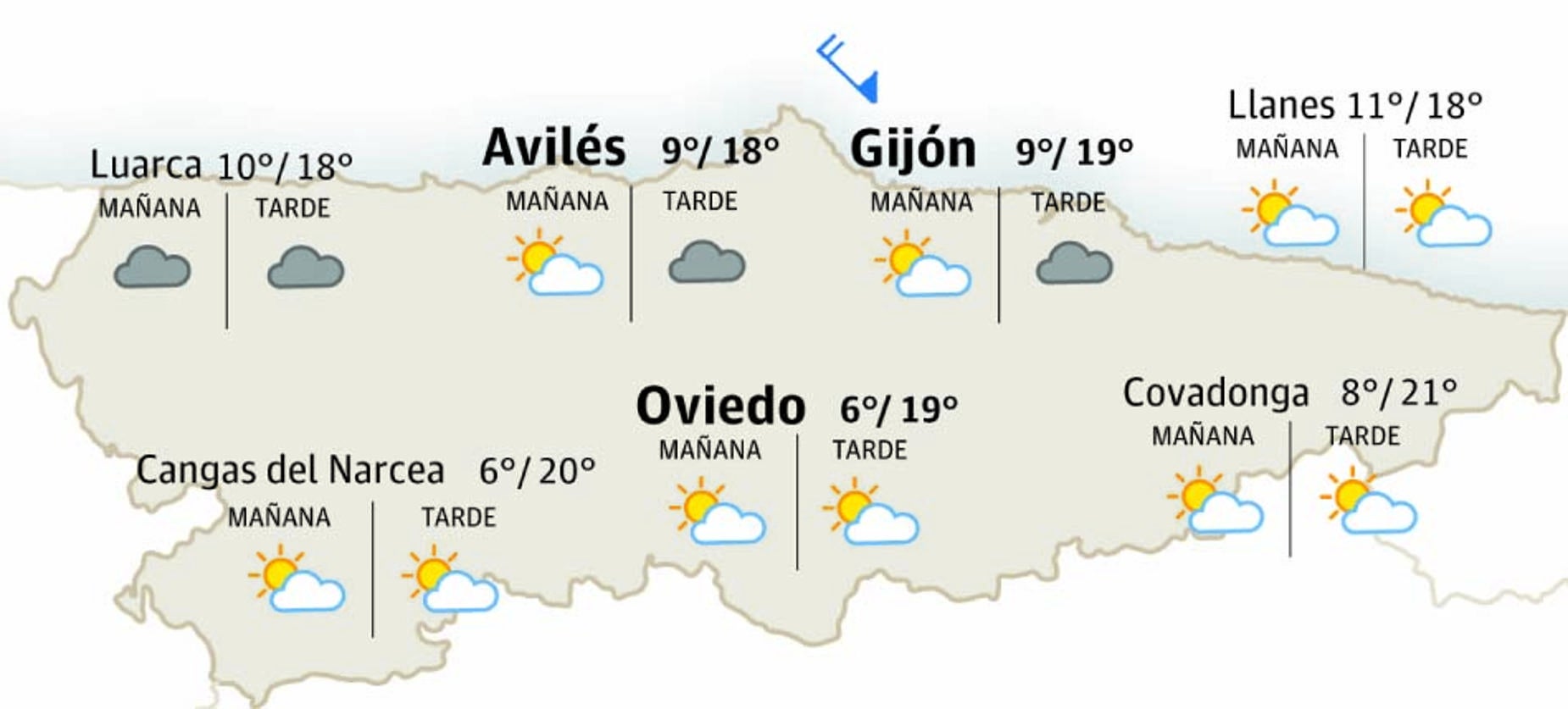 El tiempo en Asturias: esta es la previsión para este miércoles 23 de abril
