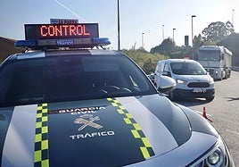 Un control de tráfico en Asturias.