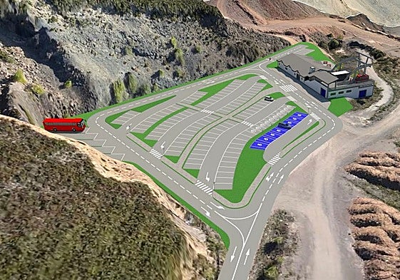 Ejemplo de cabina de teleférico con ventanales panorámicos y apertura lateral.