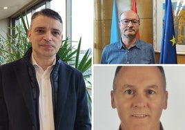 Juan Carlos Campo, a la izquierda. Javier Cueli, arriba a la derecha y Ángel Balea, abajo.