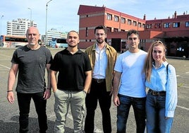 Equipo de arquitectos responsable de la reforma integral del Albergue Covadonga integrado por Maximiliano de la Rasilla Blanco, Iván de la Rasilla Coloma, Alberto Diez Gómez, Maximiliano de la Rasilla Coloma y Cynthia Ortega Menéndez.