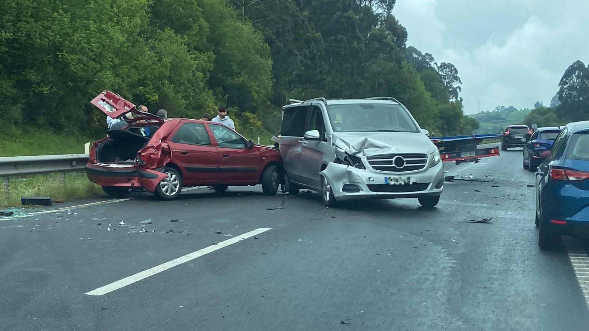 Estado en el que quedaron los vehículos accidentados.