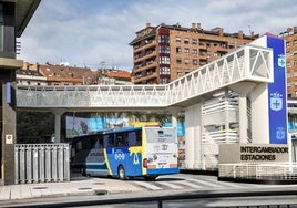 Infografía de la pasarela que unirá las estaciones tren y de autobús en Oviedo.
