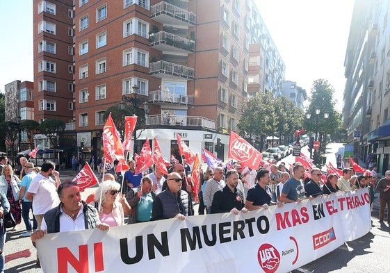 El fallecimiento del trabajador suscitó movilizaciones por toda Asturias.