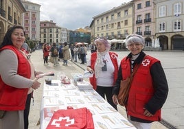 Una de las mesas informativas que se instaló este jueves en la plaza de España de Avilés.