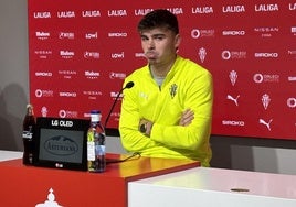 Pablo García, en la sala de prensa de Mareo.