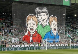 El tifo que exhibió La Gradona antes del partido.