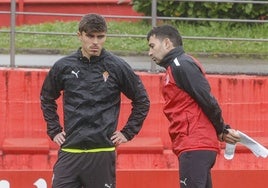 Pablo García, en Mareo, junto a Asier Garitano.