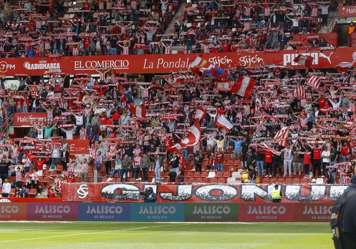 Grada de Animación del Sporting.