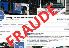 Captura de pantalla de la página falsa de Facebook.