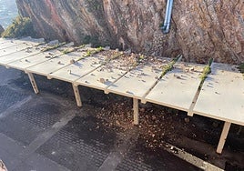 El Puerto de Gijón instalará una malla para evitar desprendimientos en el Faro de Torres