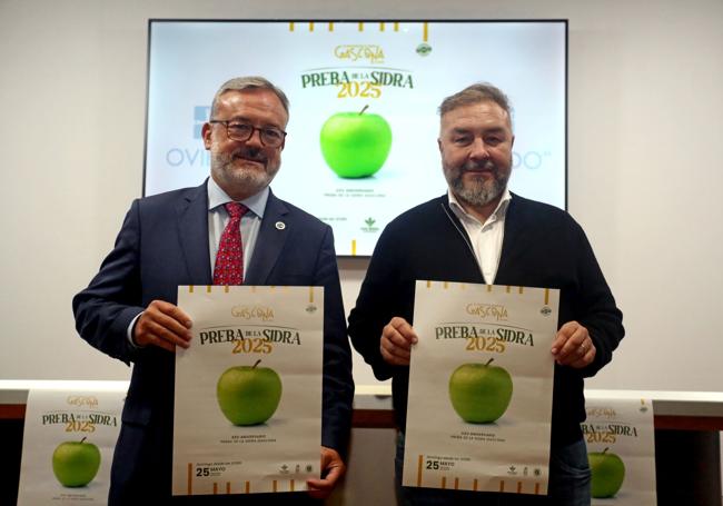 Alfredo García Quintana y Pedro Caramés, en la presentación de la Preba de la Sidra 2025.