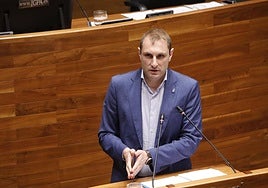 Adrián Pumares en la Junta General del Principado.