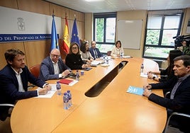 Lydia Espina y su equipo en la reunión con ANPE.