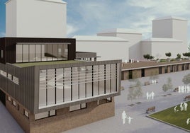 Infografía muestra el aspecto que tendrá el nuevo macrocentro social de Ventanielles, en la plaza del Lago Enol.