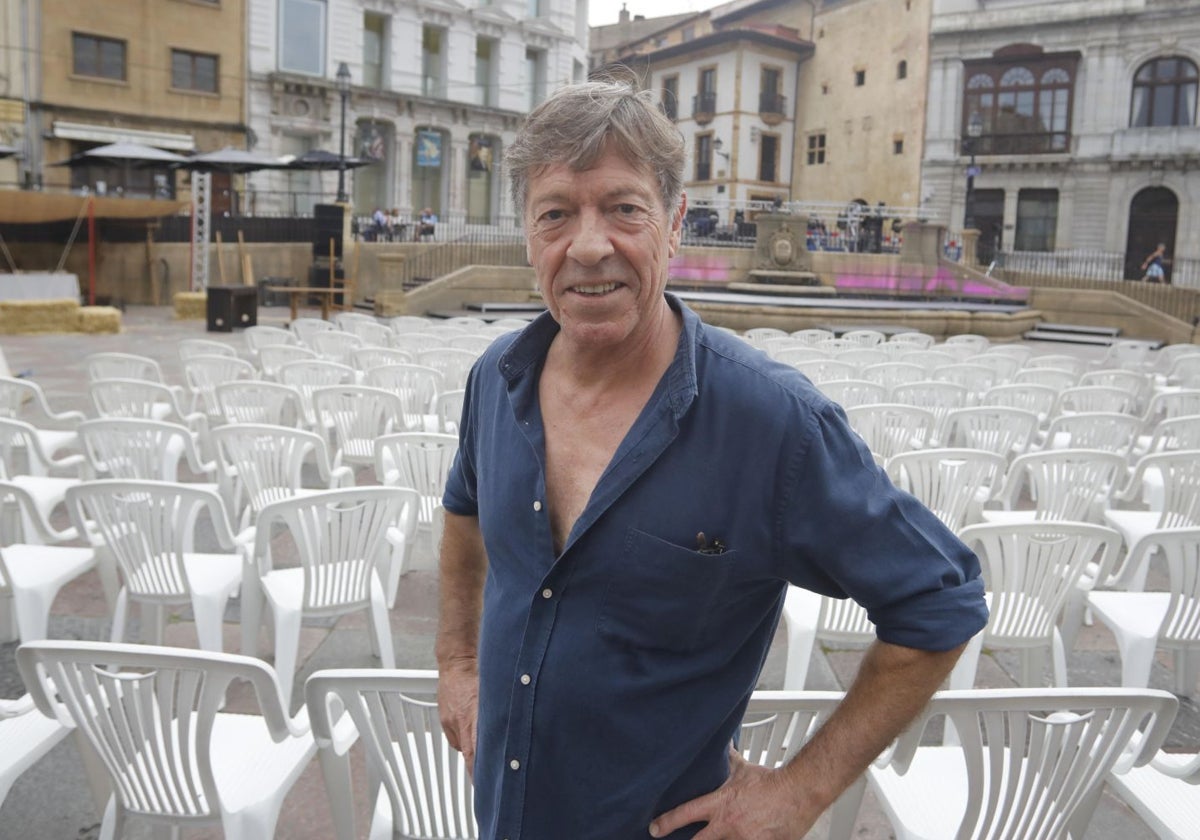 Imagen de archivo del actor Ramón Langa en una visita a Oviedo.