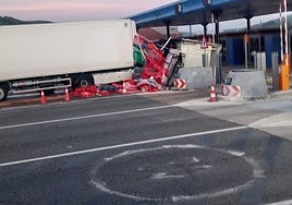 Estado en el que quedó el camión.