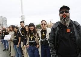 Profesores de Gijón, esta mañana en La Escalerona.