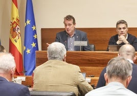 El consejero de Medio Rural de Asturias, Marcelino Marcos Líndez, en la Junta General.