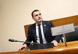 El consejero de Hacienda, Guillermo Peláez, en la Junta General.