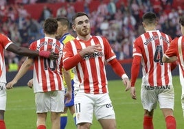 Campuzano celebra su gol de este curso al Cádiz.