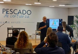 Ferrán Adriá, esta mañana, en Nueva Rula de Avilés.