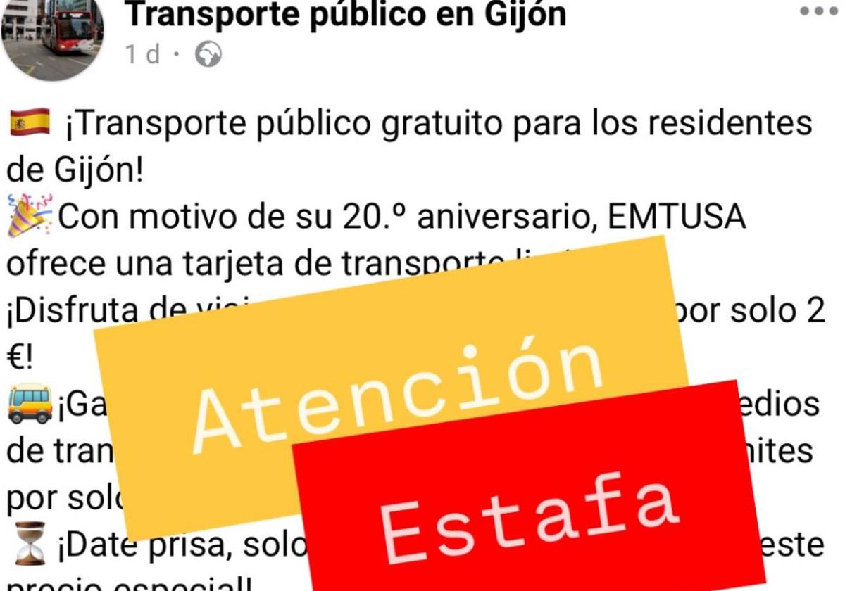Captura de pantalla en el que se denuncia la estafa por parte de la empresa municipal