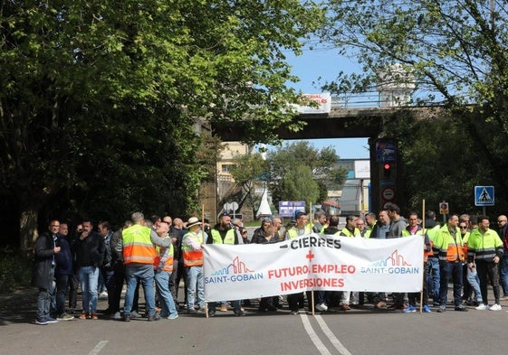 Los trabajadores de Cimisa participaron en las concentraciones de Saint-Gobain el año pasado.