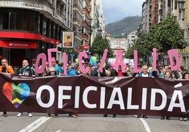 Manifestación en favor de la oficialidad del asturiano.