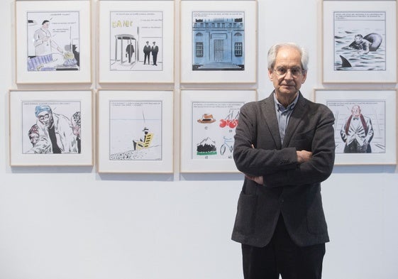Andrés Rábago, El Roto, en el Museo Barjola, de Gijón, donde expuso en 2016.