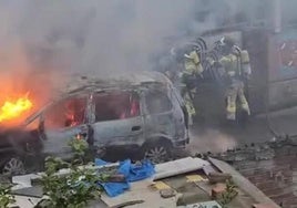 Arde un vehículo en Gijón