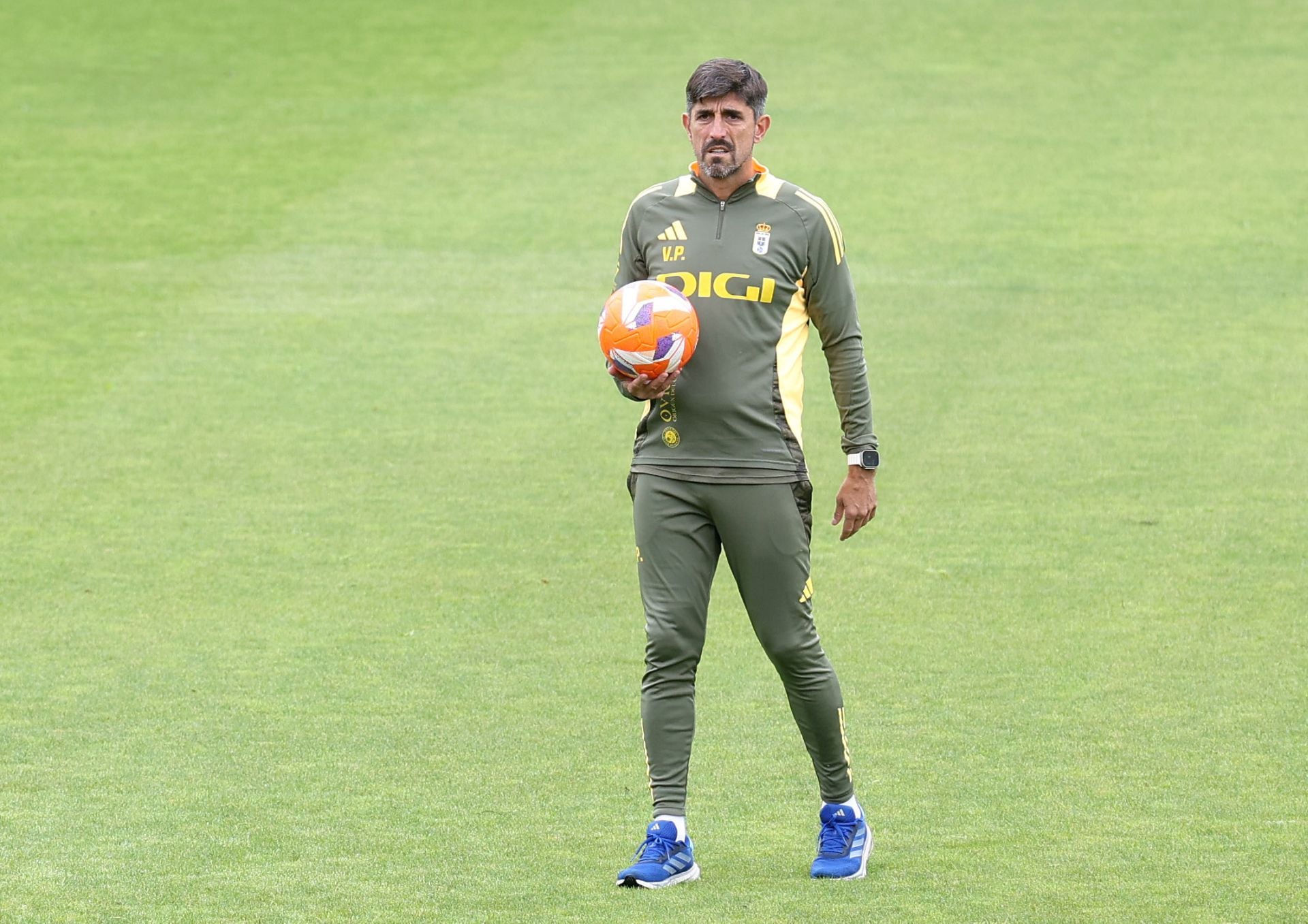 Entrenamiento del Real Oviedo tras el partido en Miranda de Ebro