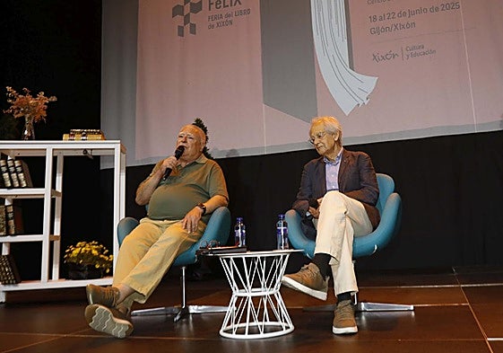 Enrique del Teso y Andrés Rábago, el martes, en el Antiguo Instituto.