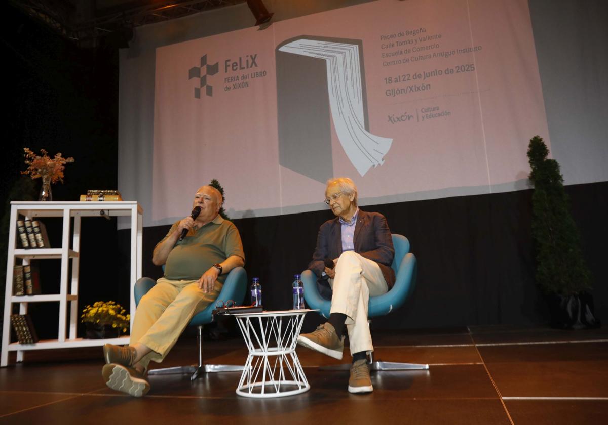 Enrique del Teso y Andrés Rábago, el martes, en el Antiguo Instituto.