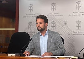 Álvaro Queipo, este miércoles, tras la reunión de la Junta de Portavoces.