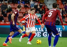 Nacho Méndez, durante el partido contra el Eldense.