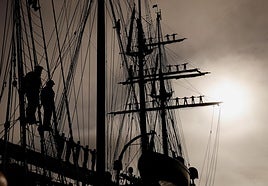 Guardiamarinas en el buque escuela 'Juan Sebastián de Elcano'.