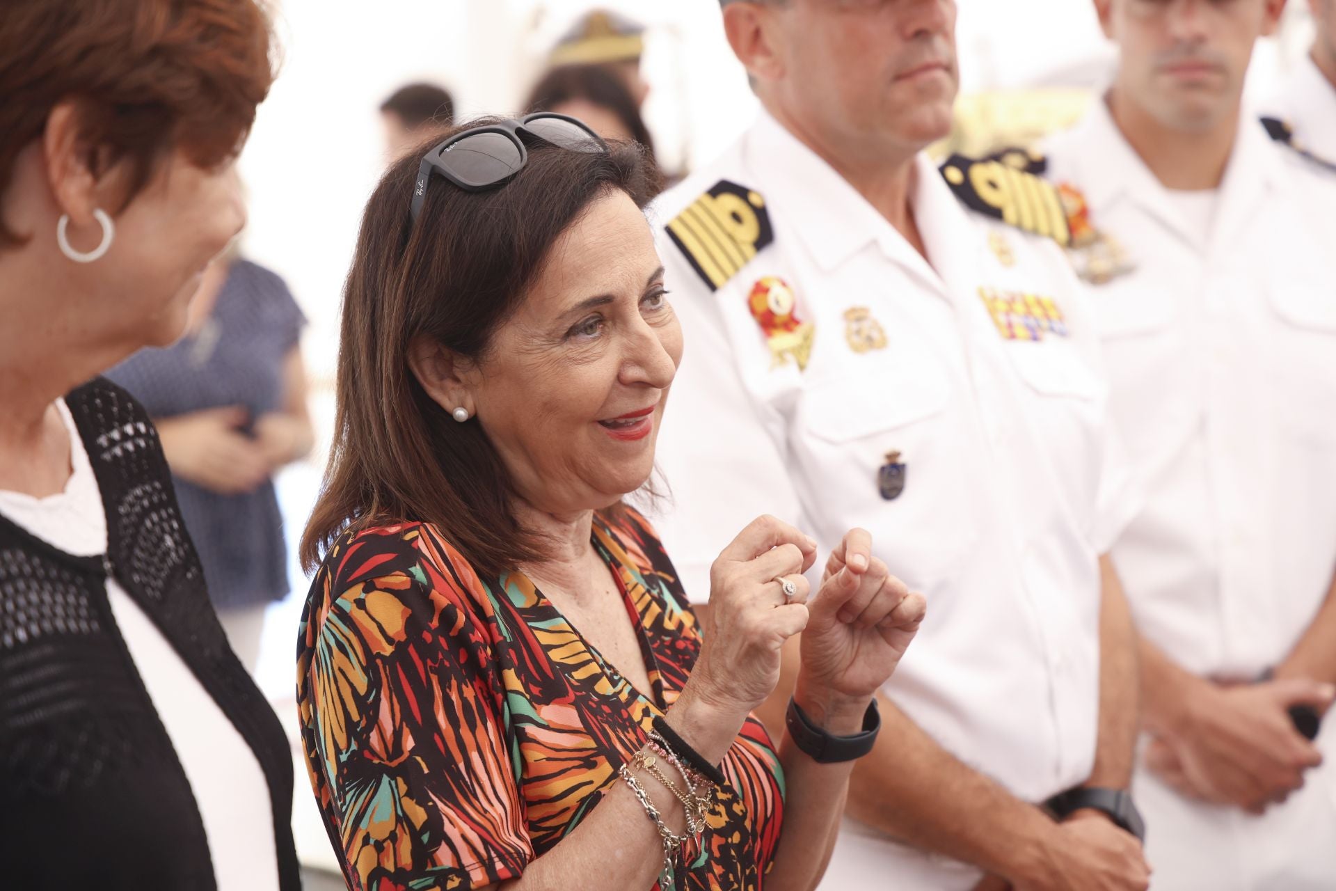 Margarita Robles, a bordo del &#039;Juan Sebastián de Elcano&#039; en Gijón