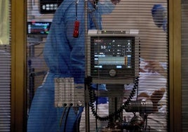 Un profesional sanitario del Hospital Vall d'Hebron de Barcelona.